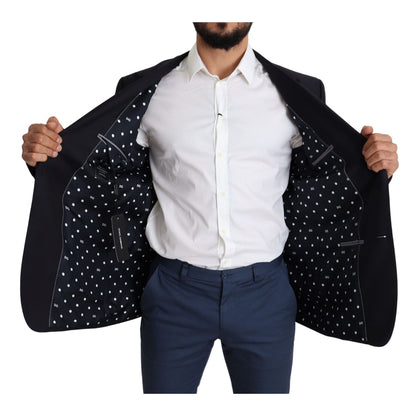 Dolce & Gabbana Black Wool Single Breasted NAPOLI Blazer
