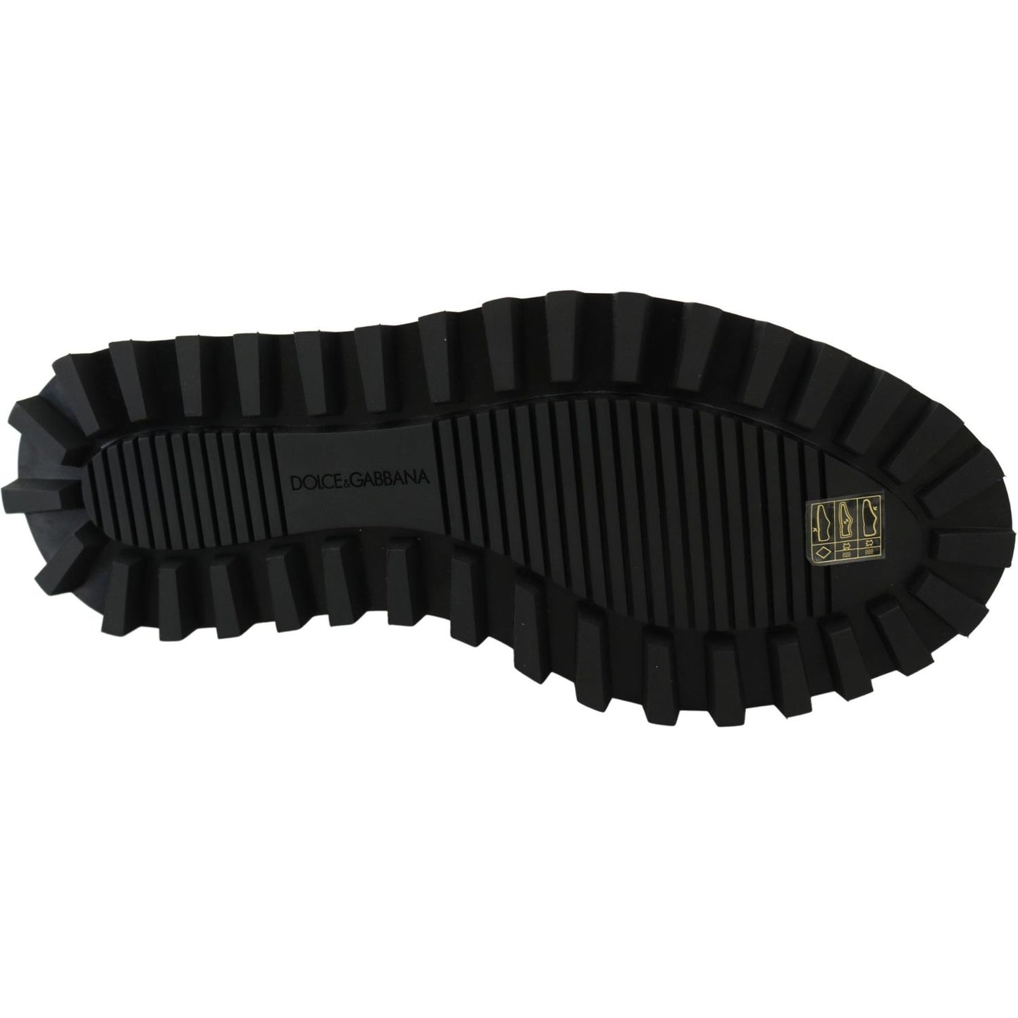 Dolce & Gabbana Black Rubberized Calfskin Chunky Derby Vulcano Shoes