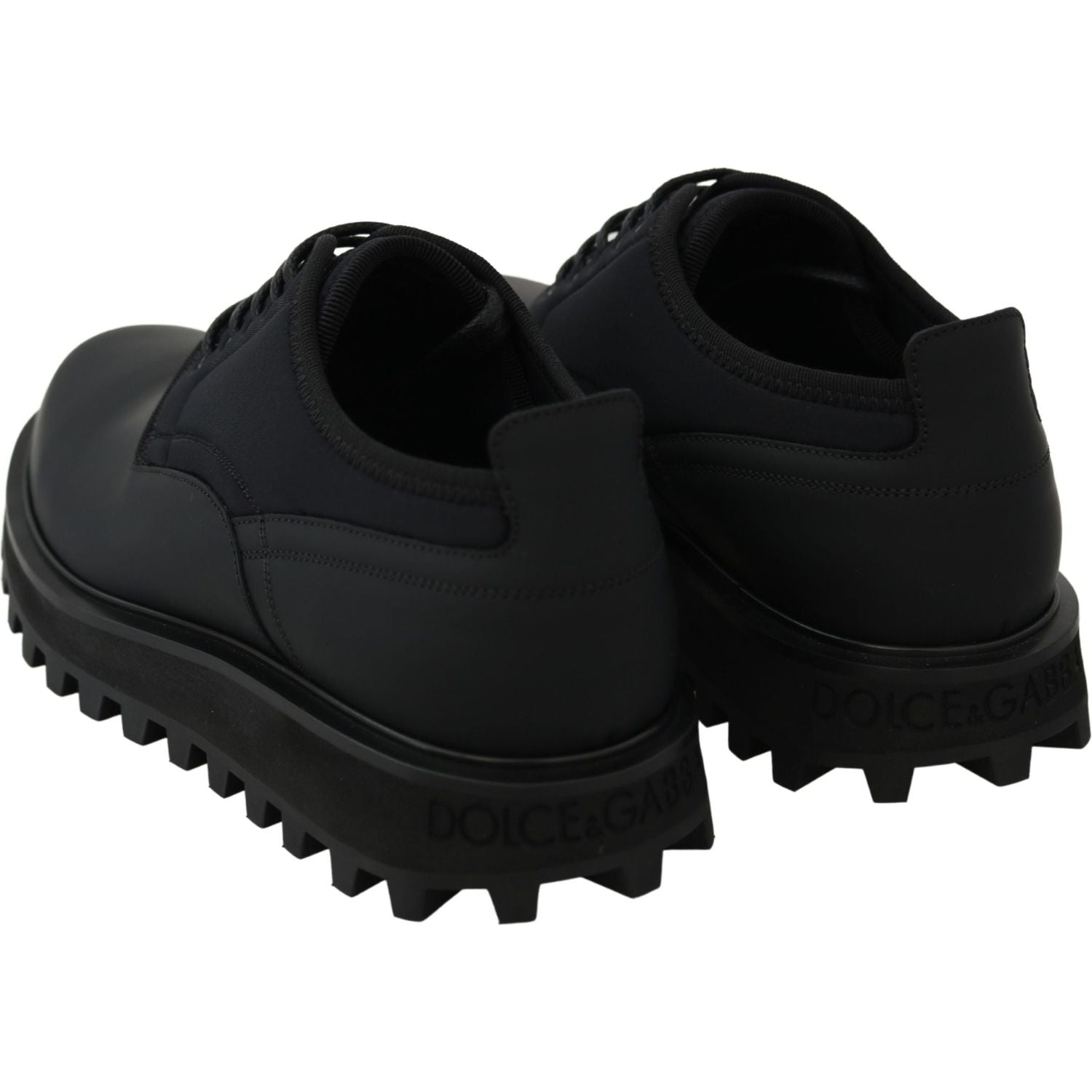 حذاء ديربي أنيق من جلد العجل باللون الأسود من دولتشي آند غابانا