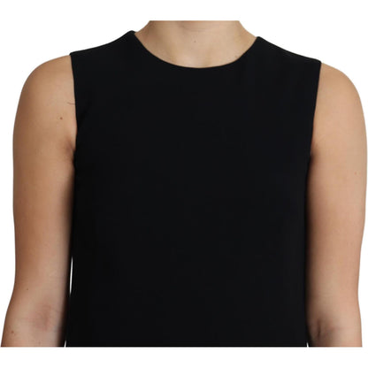 Dolce & Gabbana Black Viscose Stretch A-line Shift Mini Dress