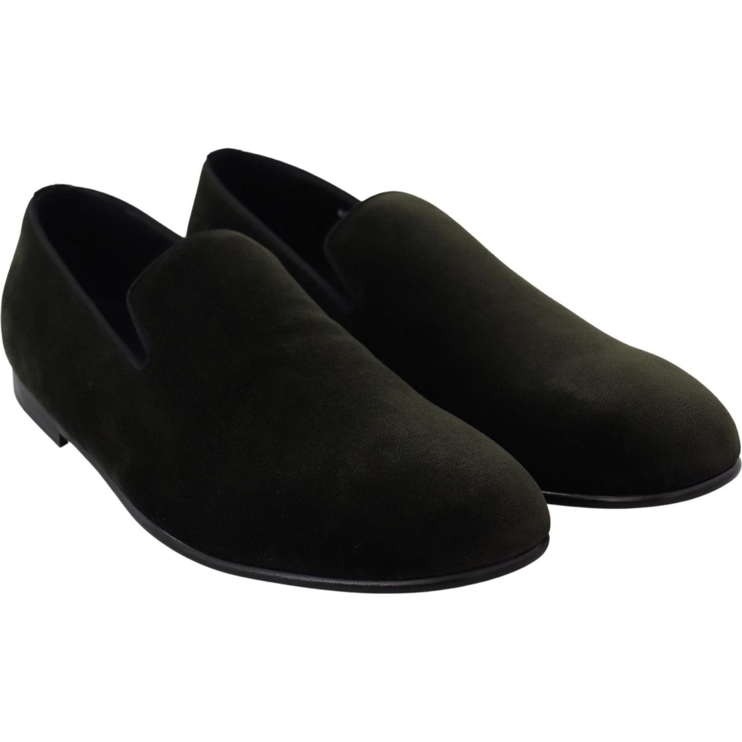 Dolce & Gabbana Elegant Green Velvet Loafers Dolce & Gabbana