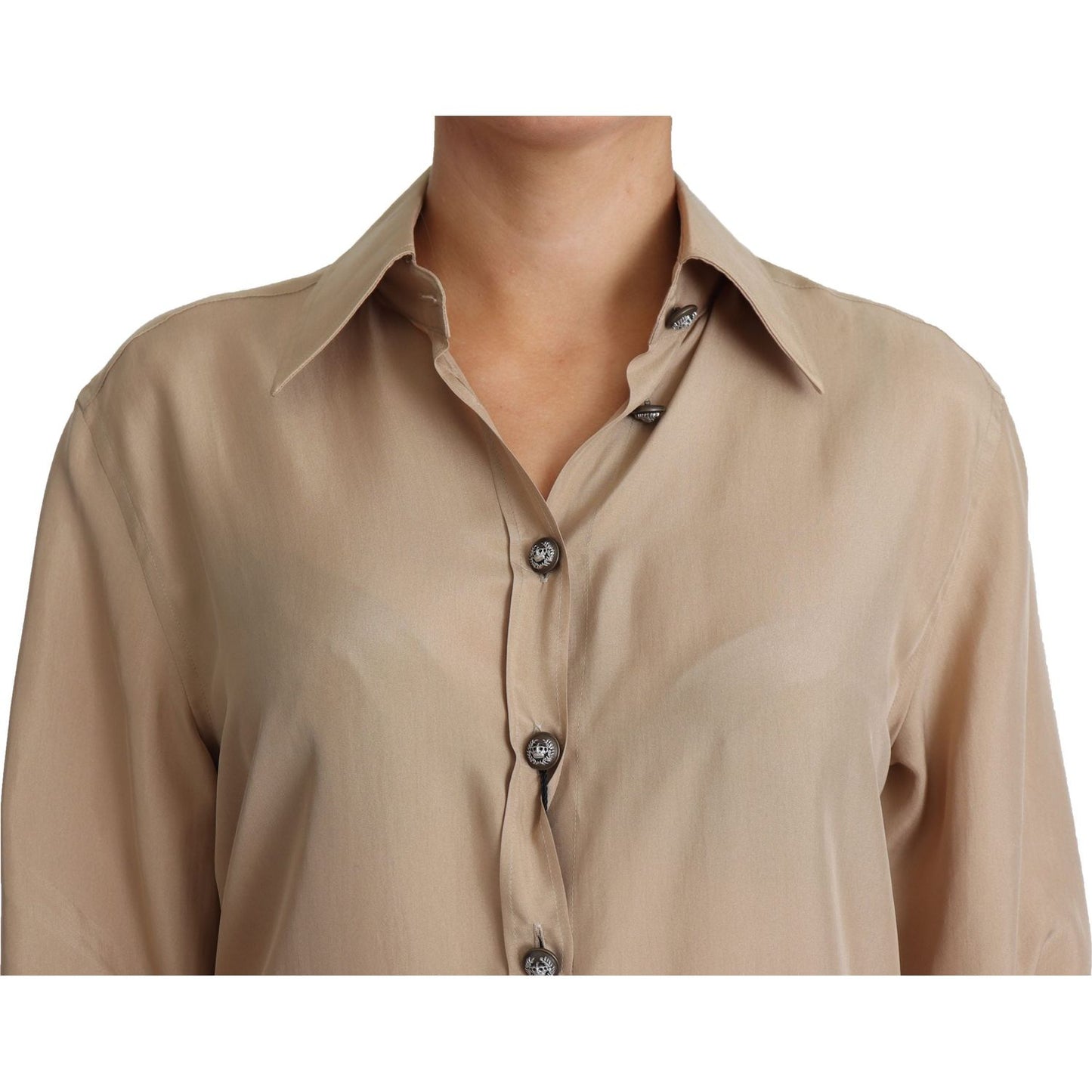 Dolce & Gabbana Elegant Beige Silk Shirt Dolce & Gabbana