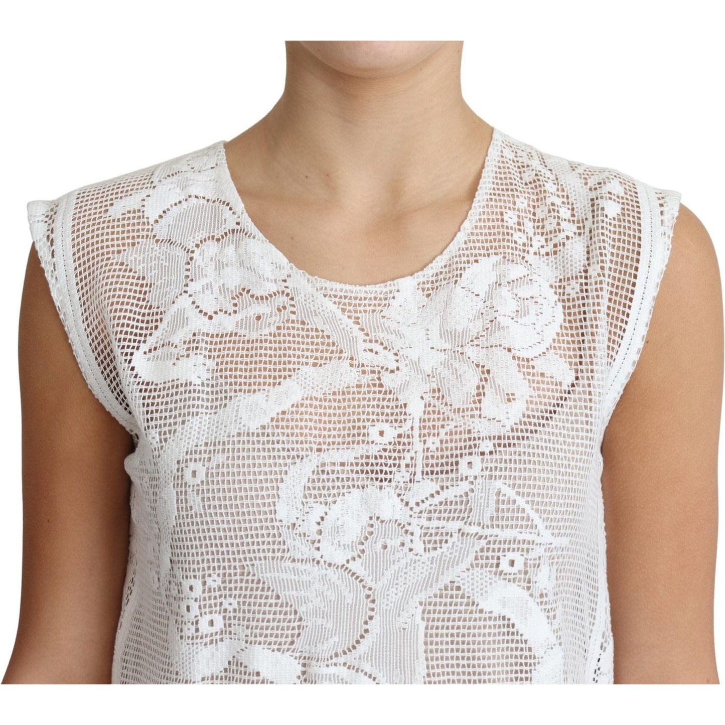 Dolce & Gabbana Chic Lace Floral Sleeveless Top Dolce & Gabbana