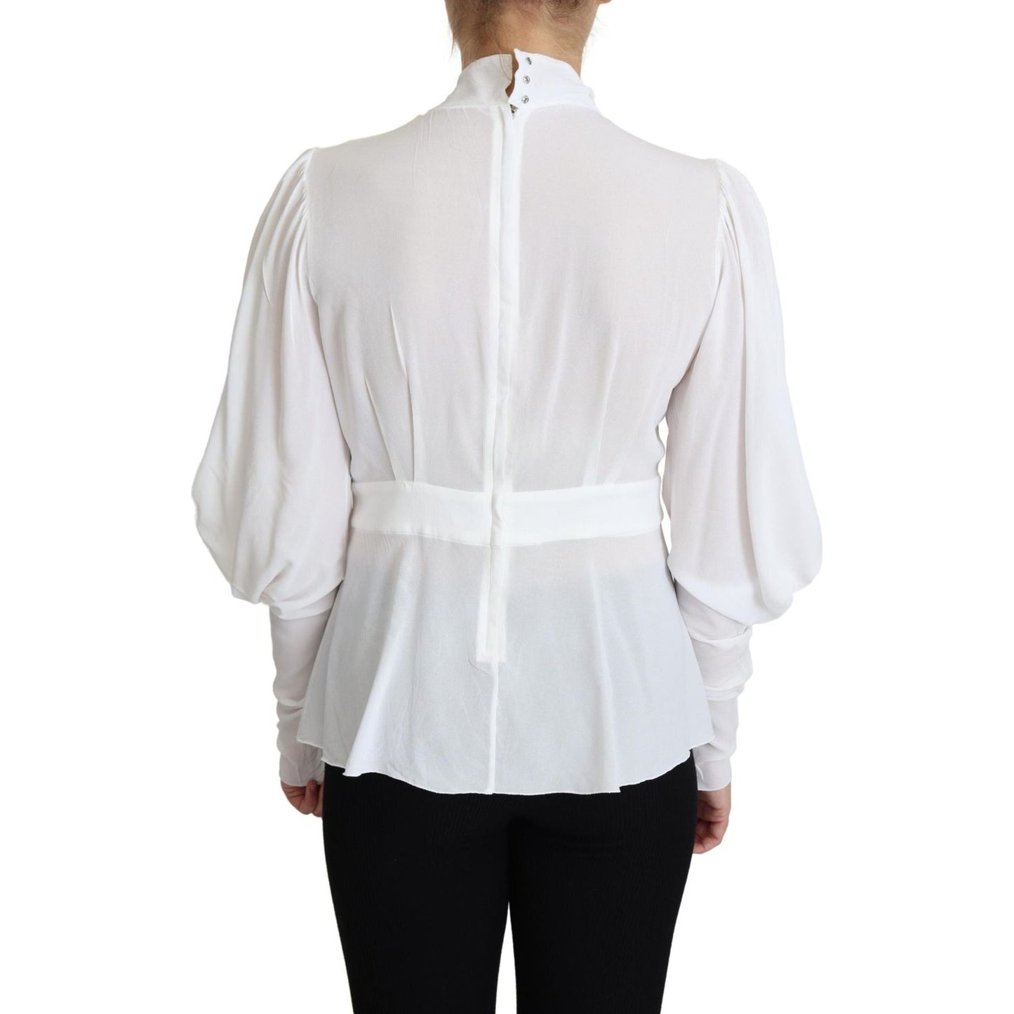 Dolce & Gabbana Elegant Snow-White Viscose Blouse Dolce & Gabbana