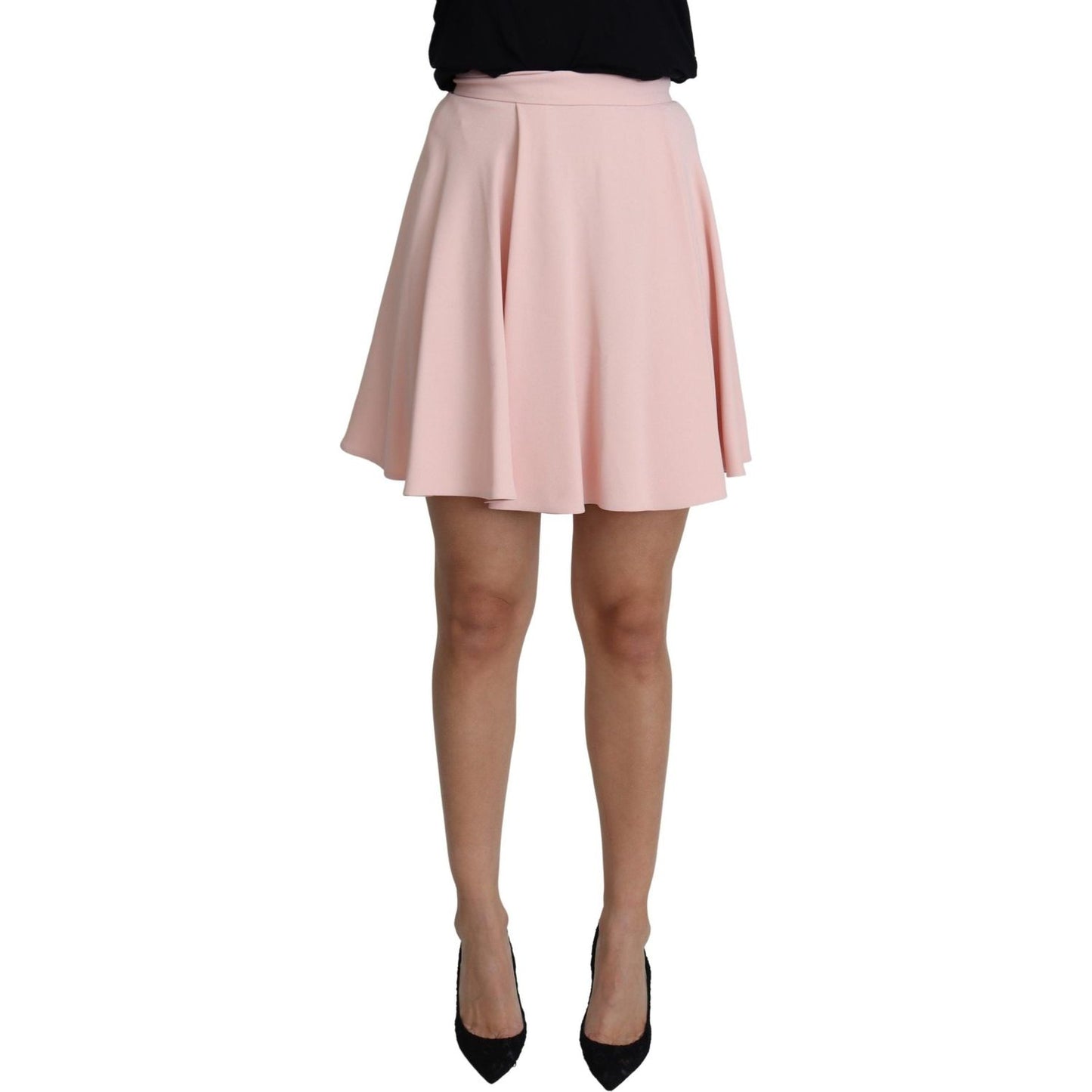 Dolce & Gabbana Pink Tuck Pleat Flare A-line Mini Rayon