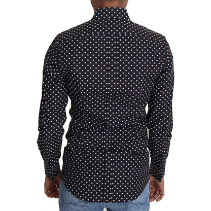 Dolce & Gabbana Black White Polka Dots Casual Shirt 1728,67345645728,Black,Clothing,Dolce & Gabbana,IT37 | XS,Material: 100% Cotton,Men,Men - Clothing,New with tags,Pattern - Shirts - Clothing,Shirts - Clothing,Shirts - Men - Clothing