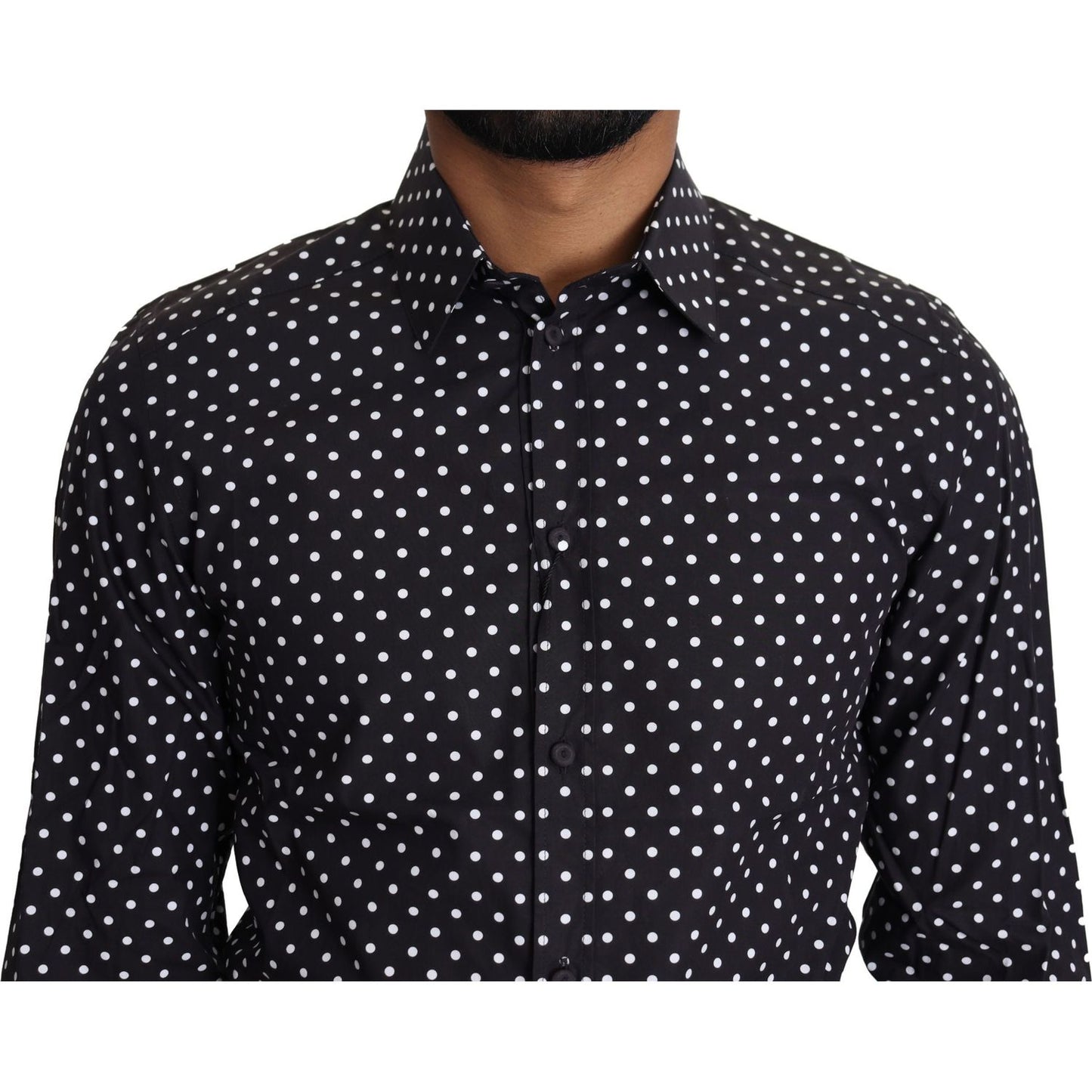 Dolce & Gabbana Black White Polka Dots Casual Shirt 1728,67345645728,Black,Clothing,Dolce & Gabbana,IT37 | XS,Material: 100% Cotton,Men,Men - Clothing,New with tags,Pattern - Shirts - Clothing,Shirts - Clothing,Shirts - Men - Clothing