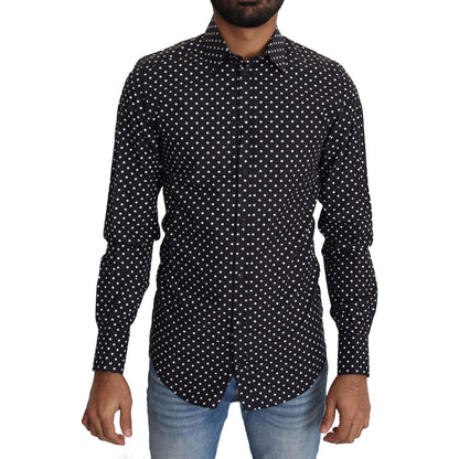 Dolce & Gabbana Black White Polka Dots Casual Shirt 1728,67345645728,Black,Clothing,Dolce & Gabbana,IT37 | XS,Material: 100% Cotton,Men,Men - Clothing,New with tags,Pattern - Shirts - Clothing,Shirts - Clothing,Shirts - Men - Clothing