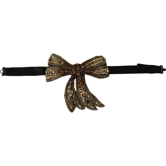 Dolce & Gabbana Elegant Silk Rhinestone Bow Tie Bow Tie Dolce & Gabbana