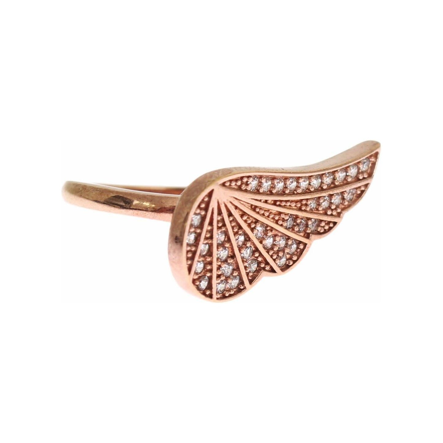 Nialaya Pink Gold 925 Silver Womens Clear CZ Ring Ring