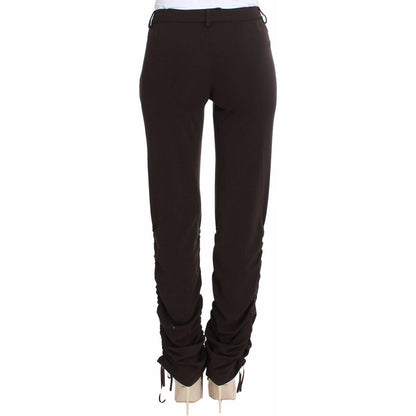 Ermanno Scervino Brown Stretch Casual Trousers Pants