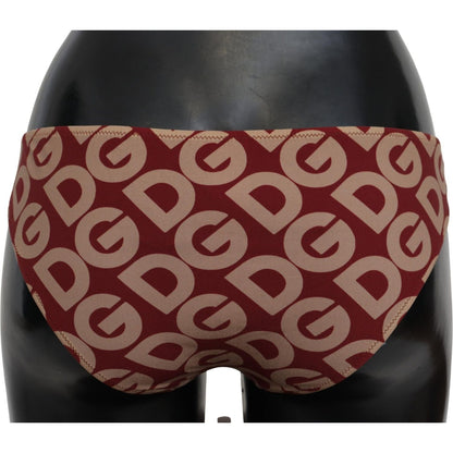 Dolce & Gabbana Multicolor DG Logo Print Bottom Beachwear Bikini Swimsuit