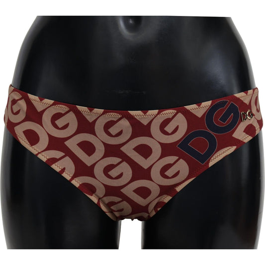 Dolce & Gabbana Multicolor DG Logo Print Bottom Beachwear Bikini Swimsuit