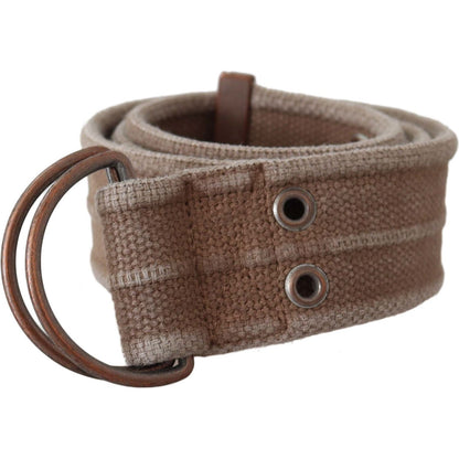 Dolce & Gabbana Beige Leather Logo Belt Sling Cintura Buckle Belt