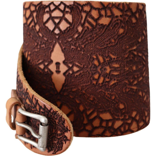 Scervino Street Elegant Brown Leather Fashion Belt Belt Scervino Street