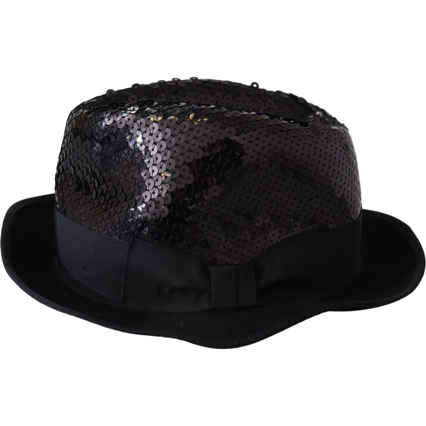 Dolce & Gabbana Elegant Black Sequin Fedora Hat Dolce & Gabbana