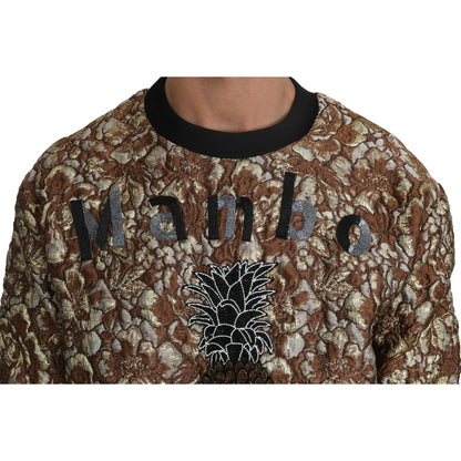 Dolce & Gabbana Multicolor MAMBO Jacquard Pineapple Pullover Sweater