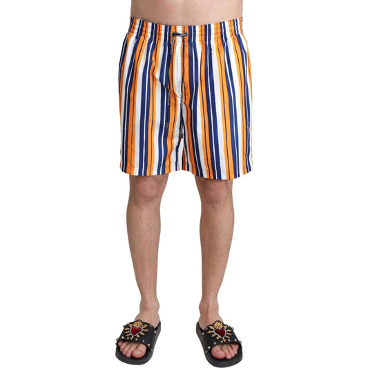 Dolce & Gabbana Multicolor Striped Beachwear Swimshorts 1728,67345645728,Clothing,Dolce & Gabbana,IT4 | S,Material: 100% Polyester,Men,Men - Clothing,Multicolor,New with tags,Swim Shorts - Swimwear - Clothing,Swimwear - Clothing,Swimwear - Men - Clothing