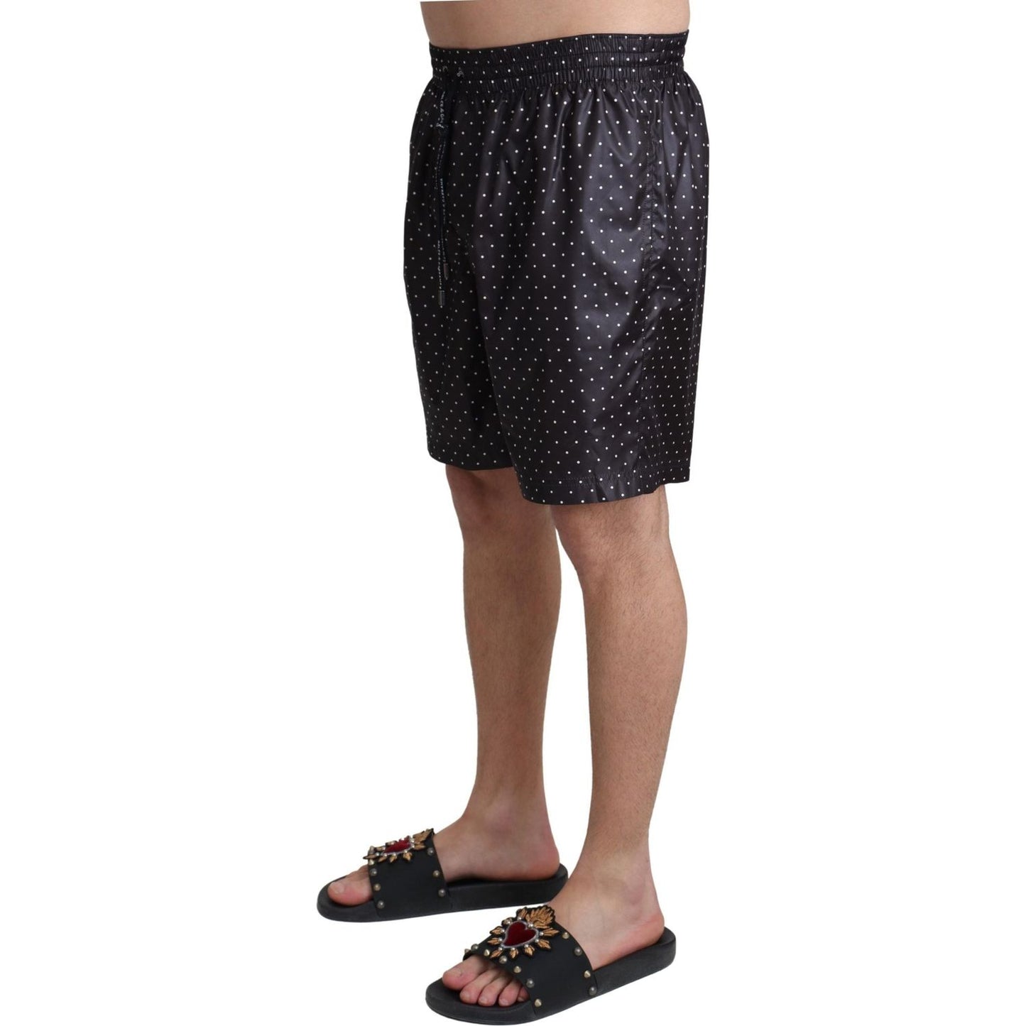 Dolce & Gabbana Chic Black Polka Dot Men's Swim Trunks Dolce & Gabbana