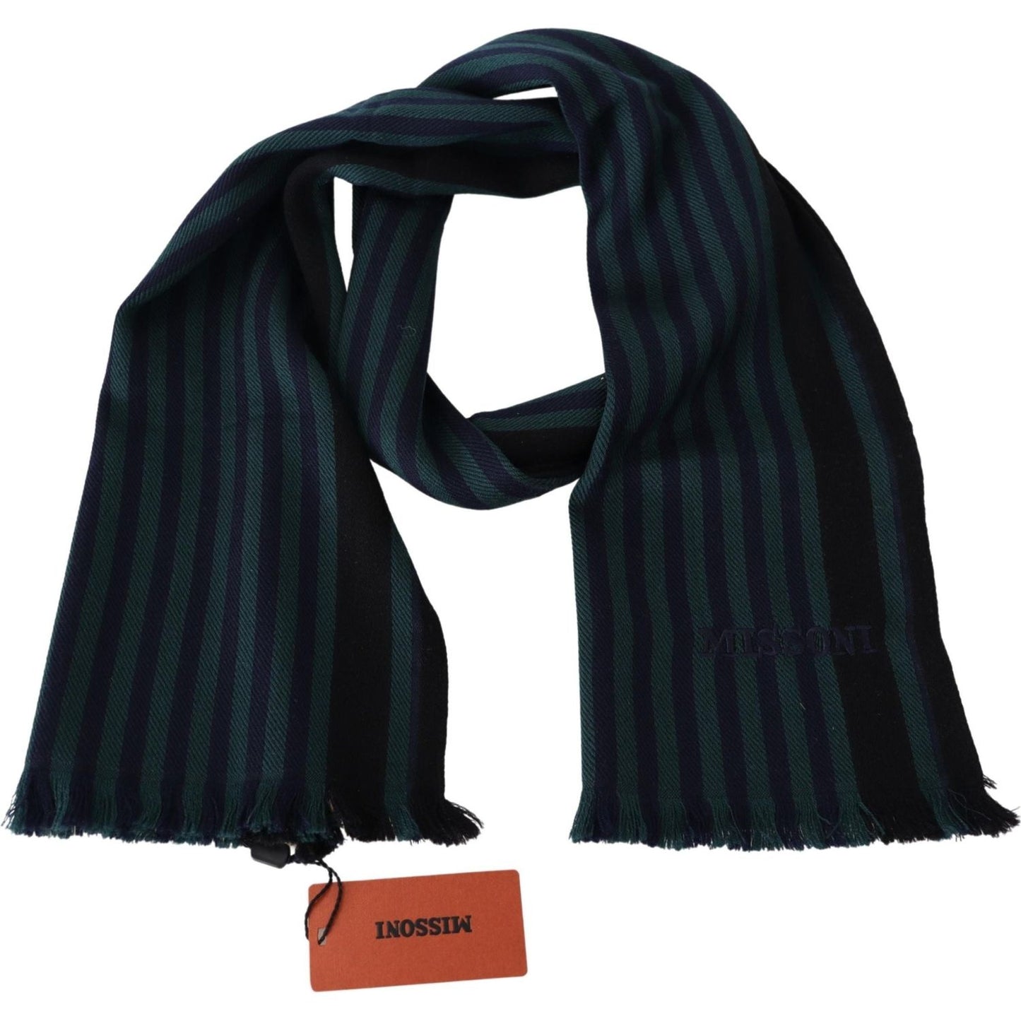 Missoni Elegant Multicolor Wool Scarf with Fringes Missoni