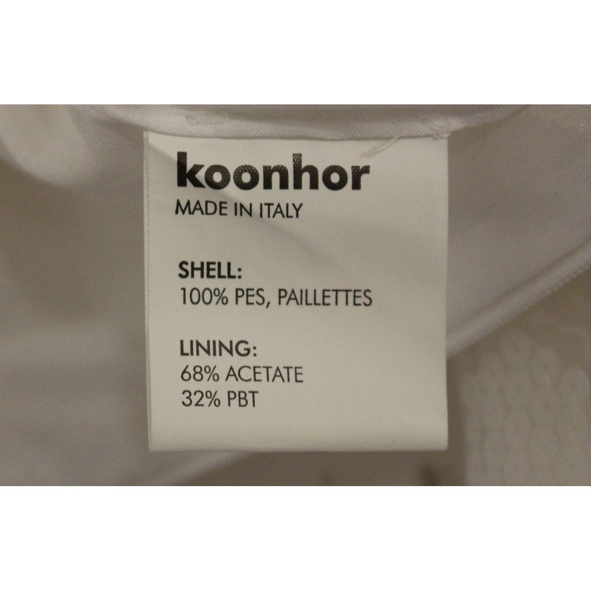 تنورة قلم رصاص أنيقة مزينة بالترتر من Koonhor - أبيض نقي