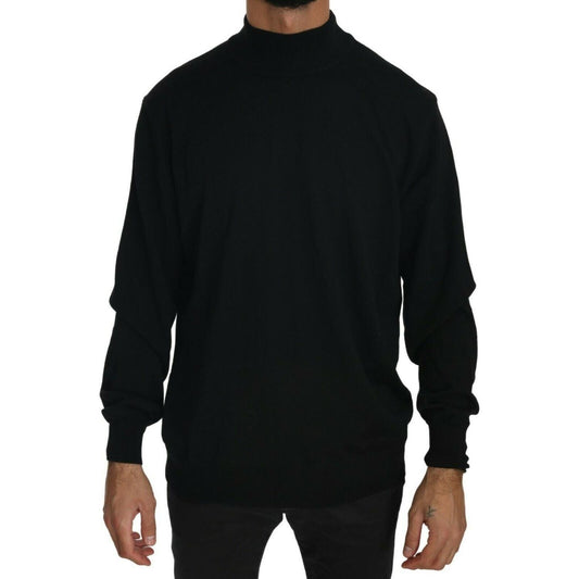 MILA SCHÖN Black Turtle Neck Pullover Top Virgin Wool Sweater 1728,67345645728,Black,Clothing,L,M,Material: 100% Virgin Wool,Men,Men - Clothing,MILA SCHÖN,New with tags,Sweaters - Clothing,Sweaters - Men - Clothing,Turtlenecks - Sweaters - Clothing,XL,XXL