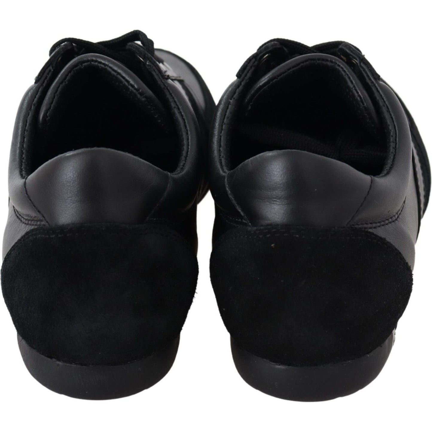 Dolce & Gabbana Black Logo Leather Casual Sneakers Shoes