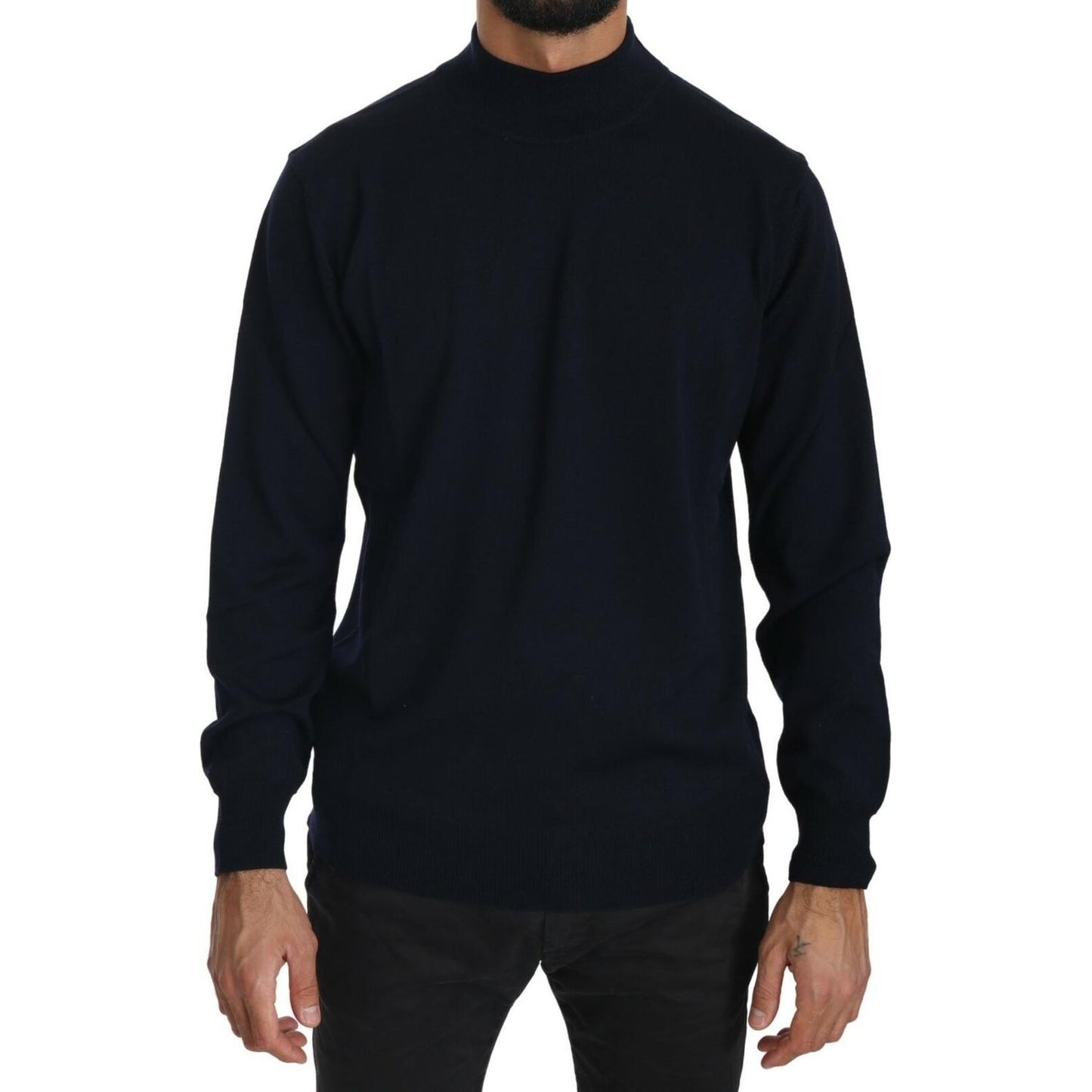 MILA SCHÖN Dark Blue Crewneck Pullover 100% Wool Sweater 1728,67345645728,Blue,Clothing,IT50 | L,IT52 | XL,IT56 | XXL,Material: 100% Virgin Wool,Men,Men - Clothing,MILA SCHÖN,New with tags,Sweaters - Clothing,Sweaters - Men - Clothing,Sweatshirts - Sweate