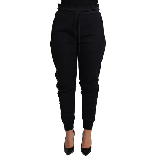 Dolce & Gabbana Elegant Black Jogger Trousers with Iconic Logo Dolce & Gabbana