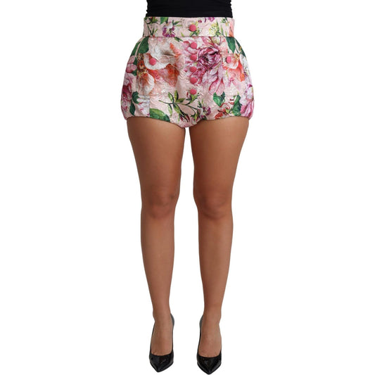 Dolce & Gabbana Chic Pink Floral High-Waist Hot Pants Dolce & Gabbana