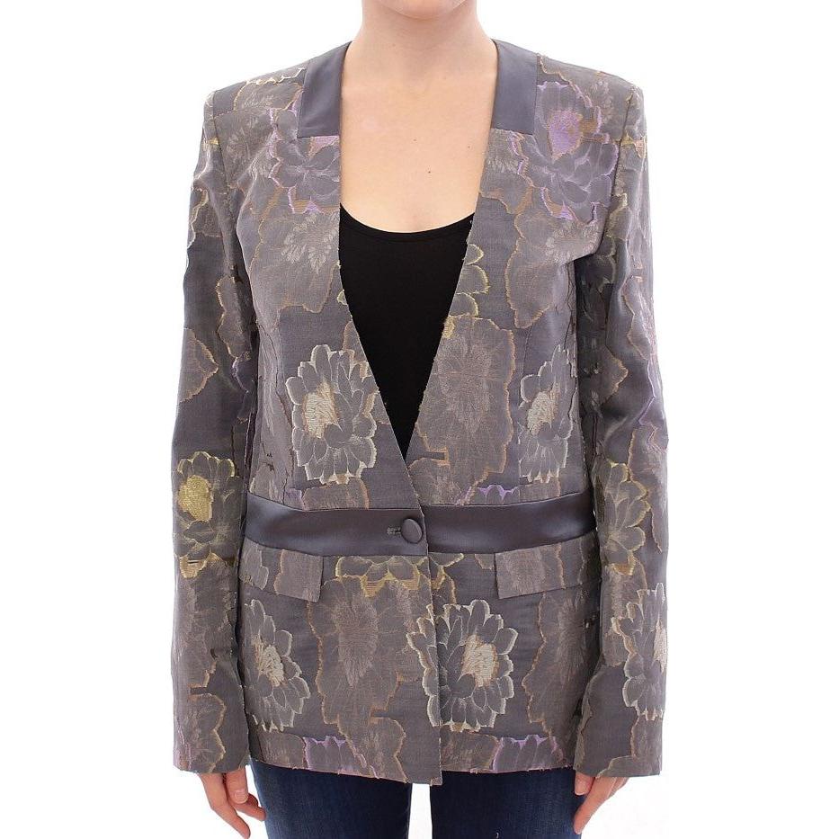 Roberto Fragata Chic Silk Floral One-Button Blazer Blazer Jacket Roberto Fragata