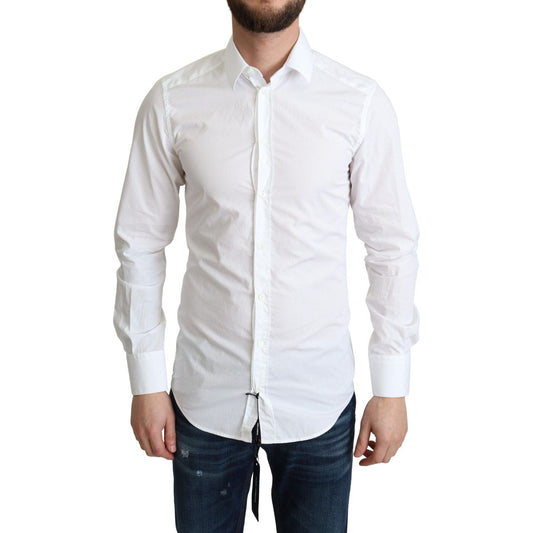 Dolce & Gabbana White Cotton Long Sleeves Men Formal Shirt 1728,67345645728,Clothing,Dolce & Gabbana,Dress Shirts - Shirts - Clothing,IT37 | XS,Material: 100% Cotton,Men,Men - Clothing,New with tags,Shirts - Clothing,Shirts - Men - Clothing,White