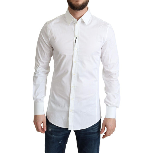 Dolce & Gabbana White Cotton Stretch Men Formal SICILIA Shirt 1728,67345645728,Clothing,Dolce & Gabbana,Dress Shirts - Shirts - Clothing,IT38 | XS,Material: 97% Cotton 3% Elastane,Men,Men - Clothing,New with tags,Shirts - Clothing,Shirts - Men - Clothing,