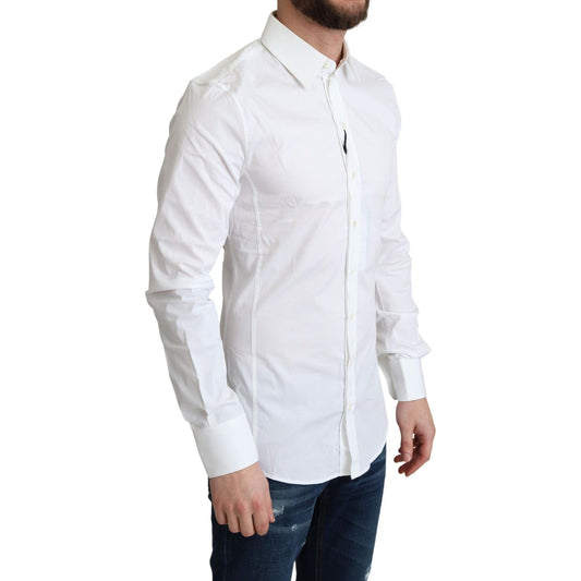 Dolce & Gabbana Elegant White Cotton Stretch Dress Shirt Dolce & Gabbana