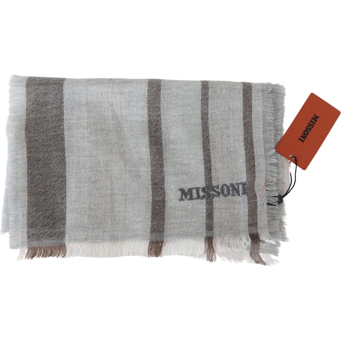 Missoni Multicolor Wool Stripe Fringe Scarf Unisex Missoni