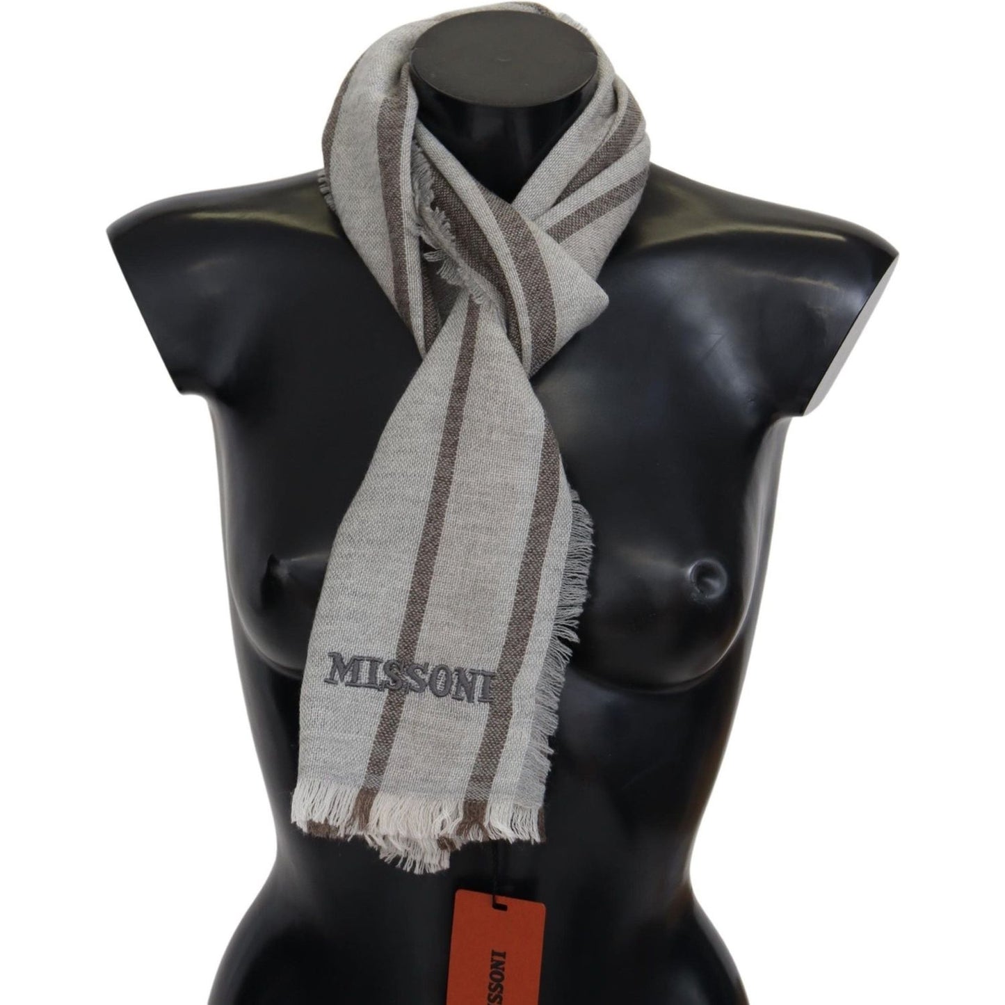 Missoni Multicolor Striped Wool Unisex Neck Wrap Scarf