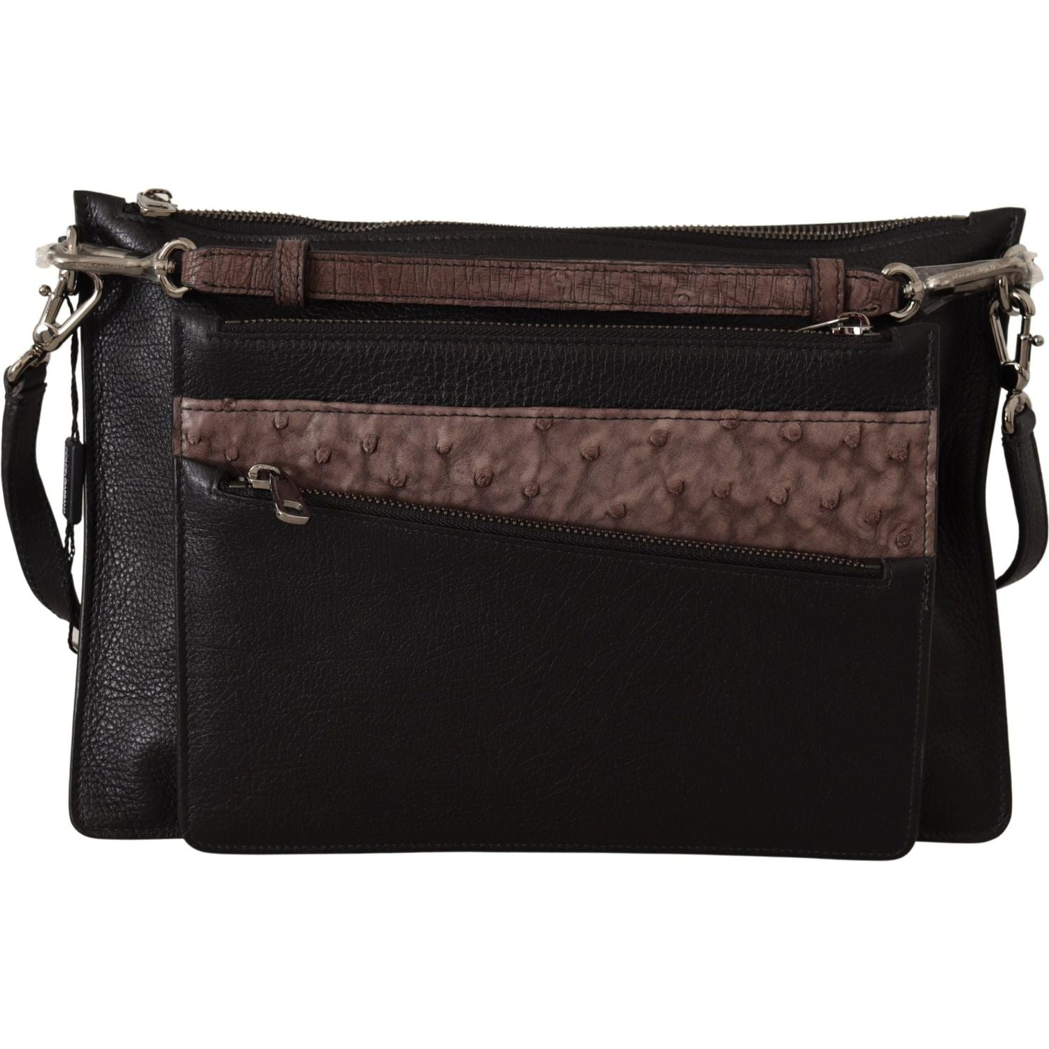Dolce & Gabbana Black Exotic Leather Shoulder Sling Alta Sartoria Bag