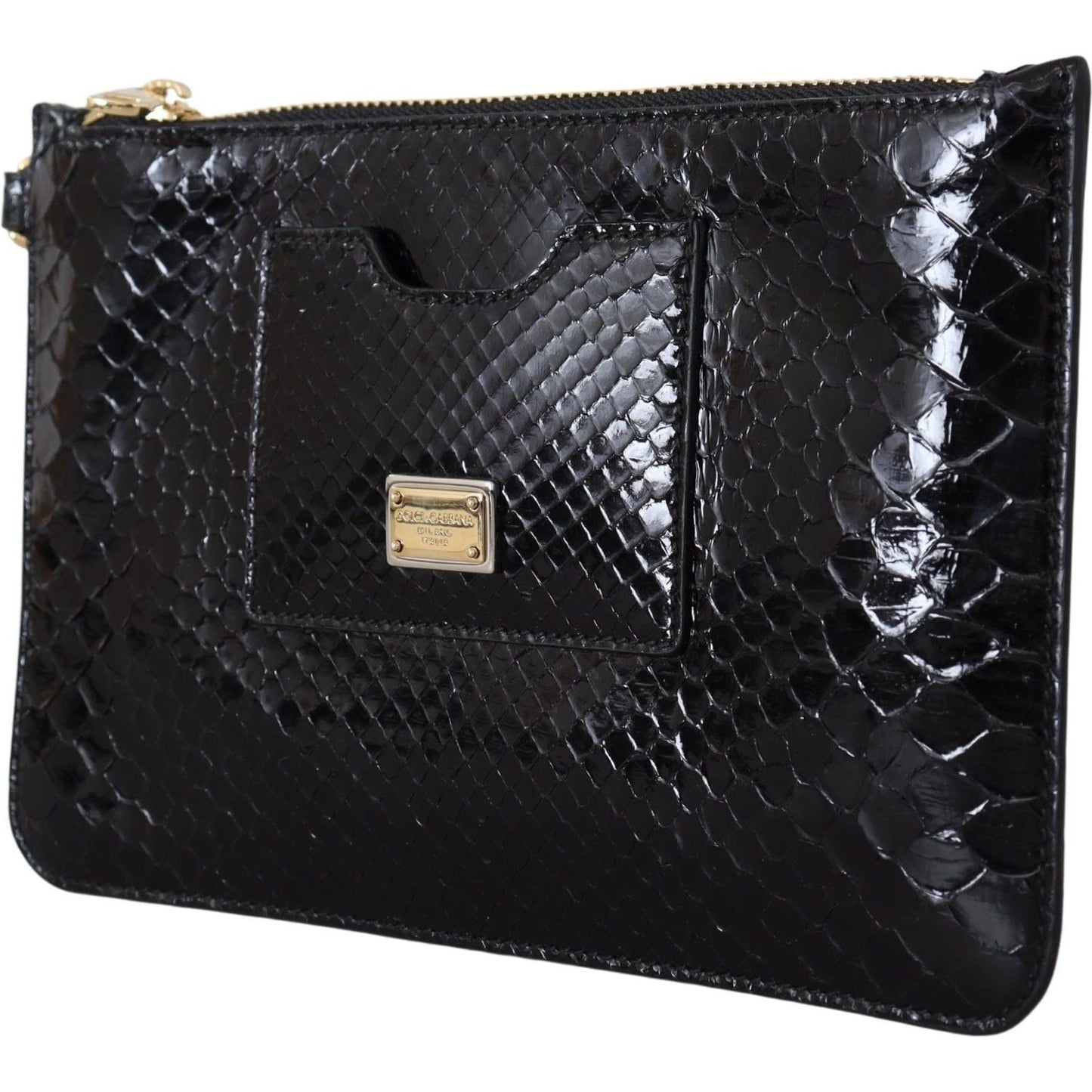 Dolce & Gabbana Exotic Leather Black Wristlet Wallet Dolce & Gabbana