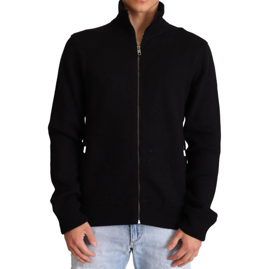 Dolce & Gabbana Black Cashmere Zipper Mens Sweater 1728,2% Nylon,67345645728,Black,Cashmere - Sweaters - Clothing,Clothing,Dolce & Gabbana,IT46 | S,Material: 98% Cashmere,Men,Men - Clothing,New with tags,Sweaters - Clothing,Sweaters - Men - Clothing
