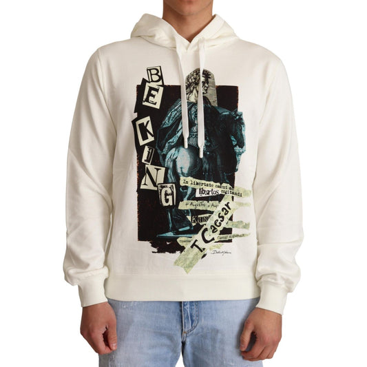 Dolce & Gabbana White King Ceasar Cotton Hooded Sweater 1728,67345645728,Clothing,Dolce & Gabbana,Hoodies - Sweaters - Clothing,IT50 | L,Material: 100% Cotton,Men,Men - Clothing,New with tags,Sweaters - Clothing,Sweaters - Men - Clothing,White