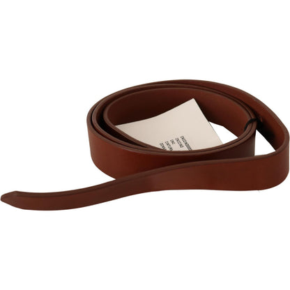 Costume National Brown Leather Silver Fastening Belt
