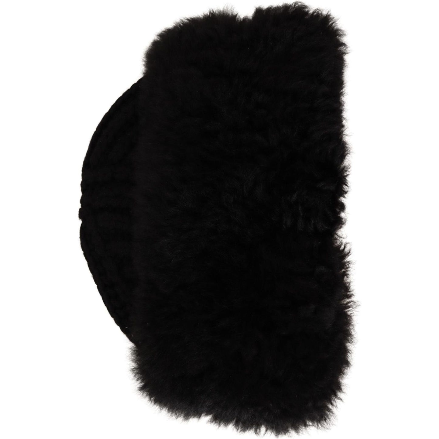 Dolce & Gabbana Black Cashmere Fur Women Beanie Women Hat