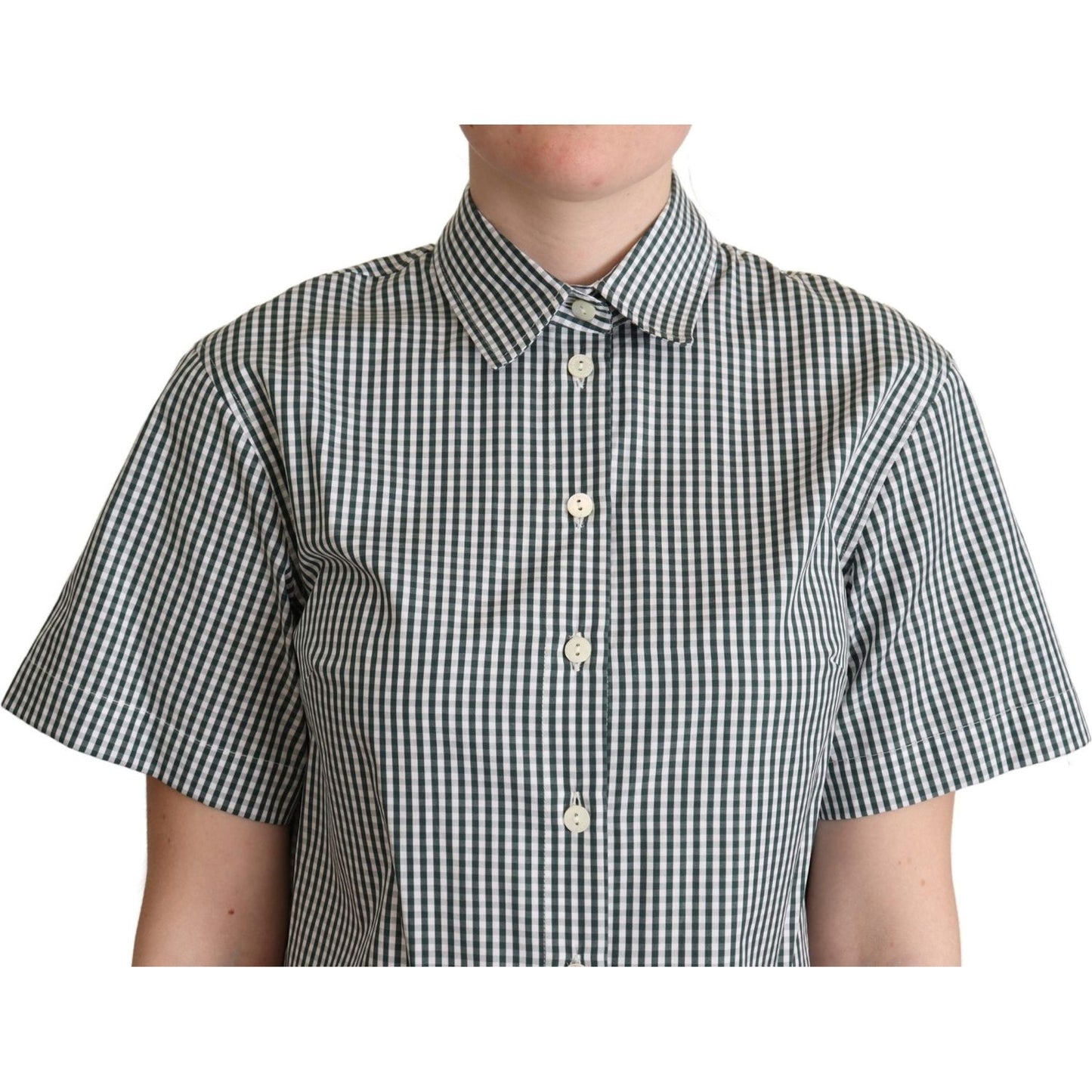 Dolce & Gabbana Elegant Checkered Cotton Polo Top Dolce & Gabbana