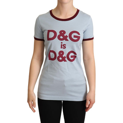 Dolce & Gabbana Blue Crewneck D&G Top T-shirt
