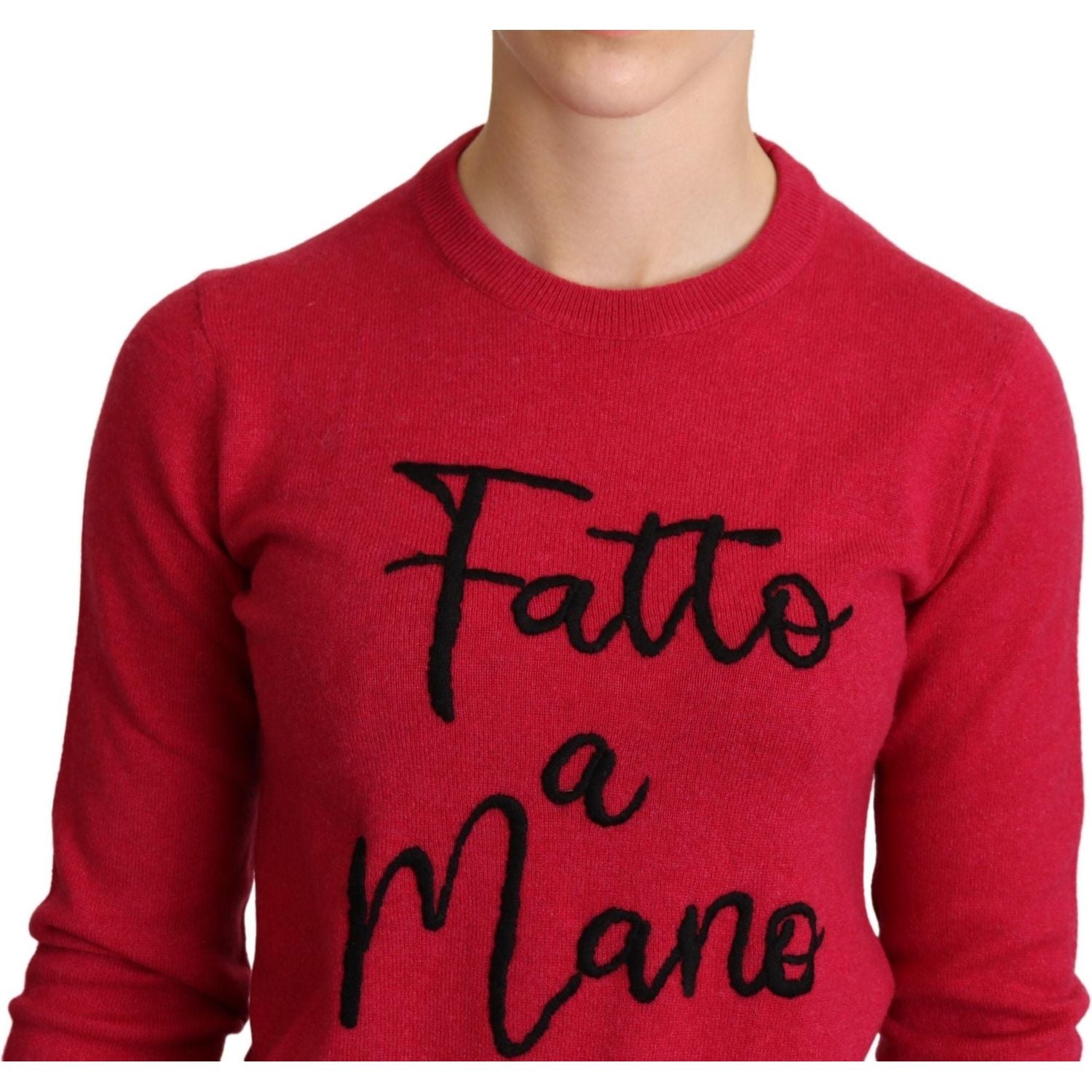 بلوفر دولتشي آند غابانا الأنيق باللون الوردي من مزيج الكشمير بياقة دائرية