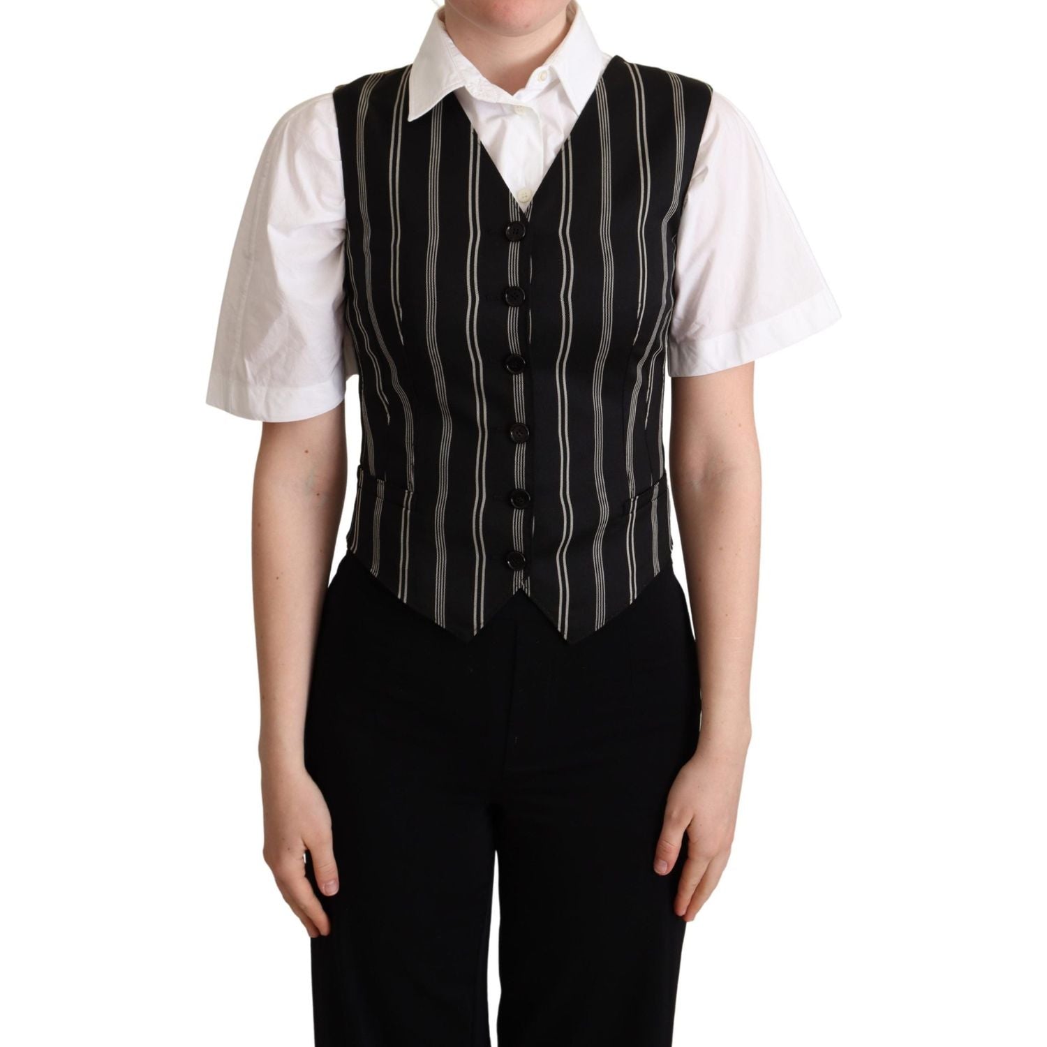 سترة دولتشي آند غابانا أنيقة بطبعة جلد النمر باللون الأسود