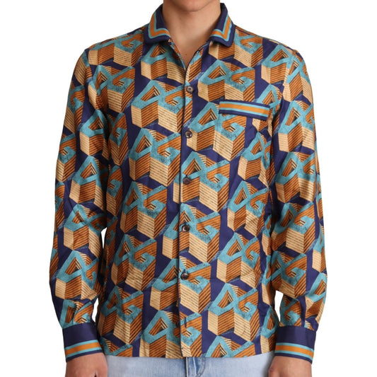 Dolce & Gabbana Multicolor DG Logo Silk Mens Top Shirt 1728,67345645728,Clothing,Dolce & Gabbana,IT37 | XS,IT38 | XXS,Material: 100% Silk,Men,Men - Clothing,Multicolor,New with tags,Pattern - Shirts - Clothing,Shirts - Clothing,Shirts - Men - Clothing