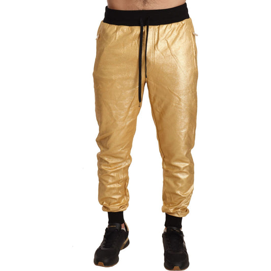 Dolce & Gabbana Gold Pig Of The Year Cotton Trousers Pants 1728,67345645728,Athletic Pants - Pants - Clothing,Clothing,Dolce & Gabbana,Gold,IT48 | M,Jeans & Pants - Men - Clothing,Joggers (workout pants) - Sportswear - Clothing,Material: 100% Cotton,Men,M