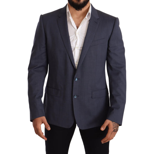 Dolce & Gabbana Elegant Blue Wool Martini Blazer Jacket Dolce & Gabbana