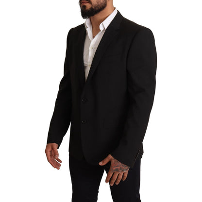Dolce & Gabbana Black Striped MARTINI Jacket Blazer 1728,44% Wool,54% PL,67345645728,Black,Blazers - Men - Clothing,Blazers - Suits & Blazers - Clothing,Clothing,Dolce & Gabbana,IT54 | XL,Material: 2% Elastsane,Men,Men - Clothing,New with tags,Suits & Bla